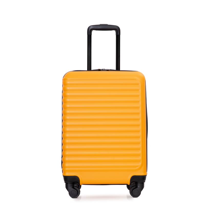 20" Travel Luggage Adjustable Pull Rod Suitcase Spinner Wheels,Orange